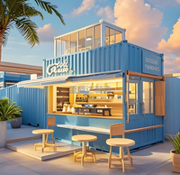 Maison conteneur préfabriquée personnalisée de 20 pieds ou 10 pieds, en kit, pour café, boutique ou kiosque, à vendre DDU DDP livraison à domicile