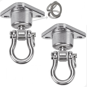 Crochet <span class=keywords><strong>de</strong></span> suspension robuste en acier inoxydable avec roulement à billes pour sacs <span class=keywords><strong>de</strong></span> sable et soies aériennes, inclut les accessoires <span class=keywords><strong>de</strong></span> fixation - Product Image 2