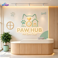 Enseigne en acrylique rétroéclairée par LED 3D personnalisée, compatible Homekit, à brancher sur le mur, décoration intérieure pour bureaux, hôtels, magasins
