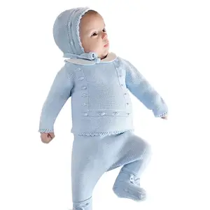 Nouveau design de pull en coton tricoté sur mesure barboteuse pour bébés filles vêtements à manches longues pour enfants par Keli Bear pour l'automne et le printemps