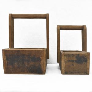 Luckywind Shabby Chic rústico vintage caja de madera flor bonsái maceta verde para plantar flor suculenta artesanía hecha a mano - Product Image 6