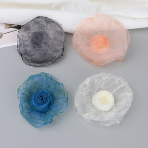 Organza Rose Flower Hair <b>Accessories</b> <b>Wedding</b> Bridal Headpiece Cloth Handmade Decor For Dress Shoes Bags - Product Image 4