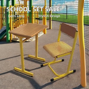Hot Sale Modern Children School Furniture <b>Desk</b> and Chair Metal Drawer Set PT-308D Student Table Chair Set PT-308D - Product Image 6