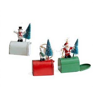 Decorazione Natalizia Transfrontaliera: Ciondolo per Cassetta Postale in Ferro Battuto, Ornamenti in Resina a Forma di Pupazzo di Neve, Babbo <span class=keywords><strong>Natale</strong></span> e Orso per Albero di <span class=keywords><strong>Natale</strong></span> - Product Image 1