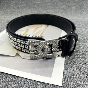 Baojun BJ-0212A Subculture Gothic Studded Rhinestone Punk Letter Unisex Street Dance Heat-Transfer Printed Pin Buckle Alloy <strong>Belt</strong> - Product Image 2