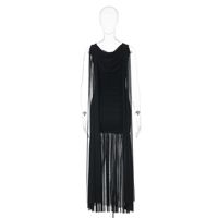 Robe longue femme col bénitier sans manches froncée taille basse avec ceinture cape, tenue de soirée sexy pour gala, personnalisable 2026