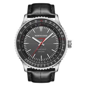 Montre de sport d'extérieur DF NORTH EDGE EVOQUE3, nouvelle montre professionnelle en acier inoxydable avec aiguilles rotatives, lunette coulissante, IP67, solaire, métal - Product Image 1