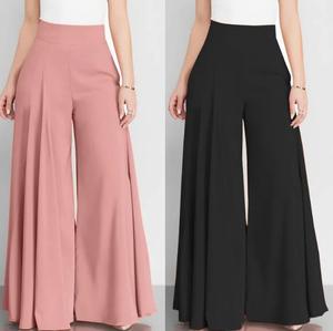 Pantalones de Vestir de Mujer de Cintura Alta con Pliegues, Pierna Ancha, Largos hasta el Suelo, Estilo Palazzo, Elegantes para Oficina o Casual - Product Image 1