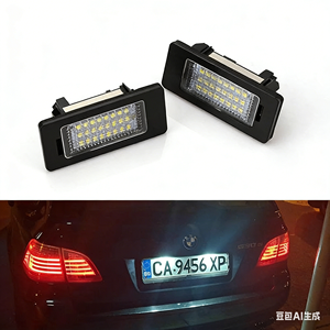 Éclairage de plaque d'immatriculation LED pour <span class=keywords><strong>BMW</strong></span> Série 1/3/5 E88 E90 E92 E93 E39, sans erreur Canbus, blanc 6000K, lampe de plaque d'immatriculation arrière - Product Image 2