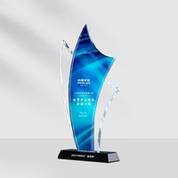Coupes de trophées en cristal personnalisées, récompenses en verre pour la reconnaissance des employés d'entreprise, champions sportifs, anniversaire de partenariat
