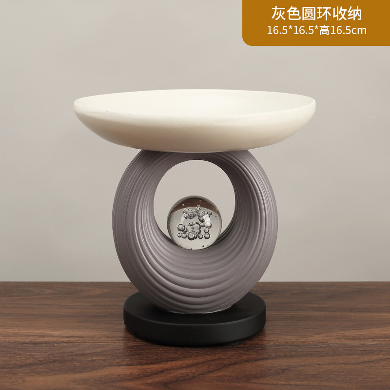 Rangement rond gris