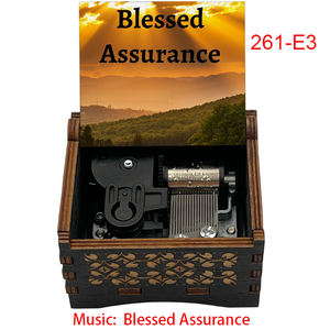 Cadeaux uniques en bois, boîtes à musique chrétiennes avec des chansons religieuses, Amazing Grace / Blessed Assurance - Product Image 6