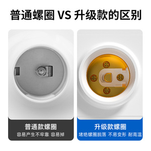 <b>E27</b> <b>Lamp</b> <b>Holder</b> 35 Mm Aperture PC Shell Aluminum Alloy Safety Feature Surface Mounted Bulb <b>Holder</b> 10A 250V - Product Image 5
