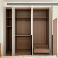 Armoire sur mesure pleine hauteur pour toute la maison ; Meubles de chambre en bois massif ; Meubles en bois modernes minimalistes de style ouvert, faciles à assembler