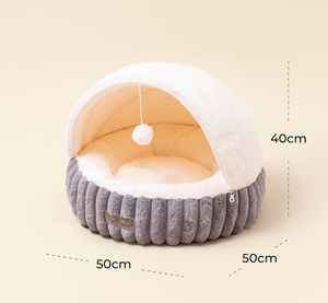 Кровать для кошки с навесом и открытым гнездом мягкая плюшевая домашняя теплая спальная кровать для домашних кошек маленьких собак зимняя подушка - Product Image 6
