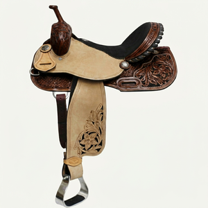 Selle de spectacle Western en cuir de qualité supérieure, fabriquée à la main, légère et confortable pour le rodéo et la pratique de l'équitation - Product Image 1