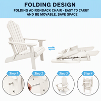 Chaises Adirondack en plastique blanc pour l'extérieur, résistantes à la corrosion, pour patio, pelouse, barbecue, fête, loisirs