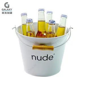 Galvanized Bucket Wholesale Round 5L Galvanized Ice Bucket With Handle For Bar Opener