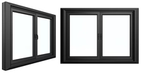Fenêtres et portes australiennes standard, fenêtres extérieures commerciales à double vitrage, fenêtres à auvent en aluminium avec revêtement en bois