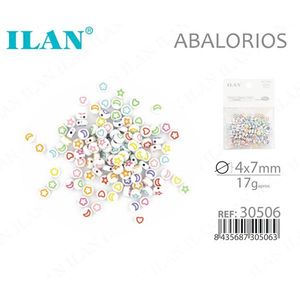 Ilan Abalorios Lettere Colorate 4x7mm su Sfondo Bianco, Circa 17g - Product Image 1