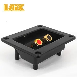 Speaker Box Terminal Cups 2 Square Power Speaker Terminal Plates Black