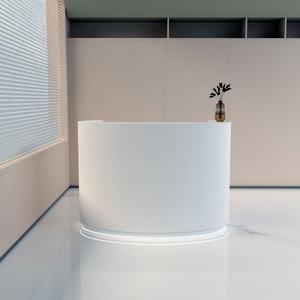 Mostrador de Recepción Moderno para Salón de Belleza con Caja, Mesa de Recepción Blanca Económica para Oficina - Product Image 2