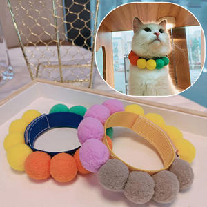 Collar Decorativo para <span class=keywords><strong>Perro</strong></span> <span class=keywords><strong>de</strong></span> Algodón Ecológico Directo <span class=keywords><strong>de</strong></span> Fábrica, Color Sólido, Collar Japonés para Mascotas con Botón, Bufanda Chai, Moda para Razas Pequeñas - Product Image 1