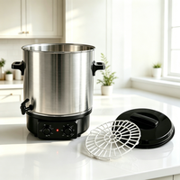 Marmite de cuisson électrique multifonctionnelle 27L en acier inoxydable 1800W à commande mécanique pour confitures, vins, usage hôtelier, camping-car et commercial