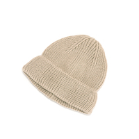 Gorro de Punto Cálido de Invierno Color Caqui Sólido para Adultos, Ideal para Viajes al Aire Libre, Hecho de Hilo de Algodón, Unisex, Color Personalizado, Talla 54-56CM