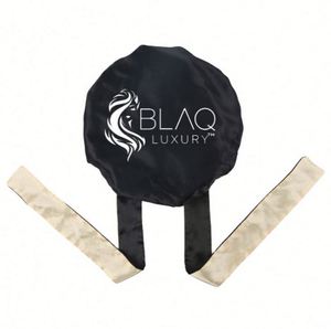 Diademas de satén suave de doble capa con tirantes largos, logotipo personalizado, banda para atar el cabello, diademas de diseñador, gorros de seda al por mayor - Product Image 1