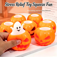 YIWUPOWER Jouet Squishy en forme de Citrouille et Fantôme d'Halloween, à pression lente, anti-stress lumineux, cadeau créatif pour enfants