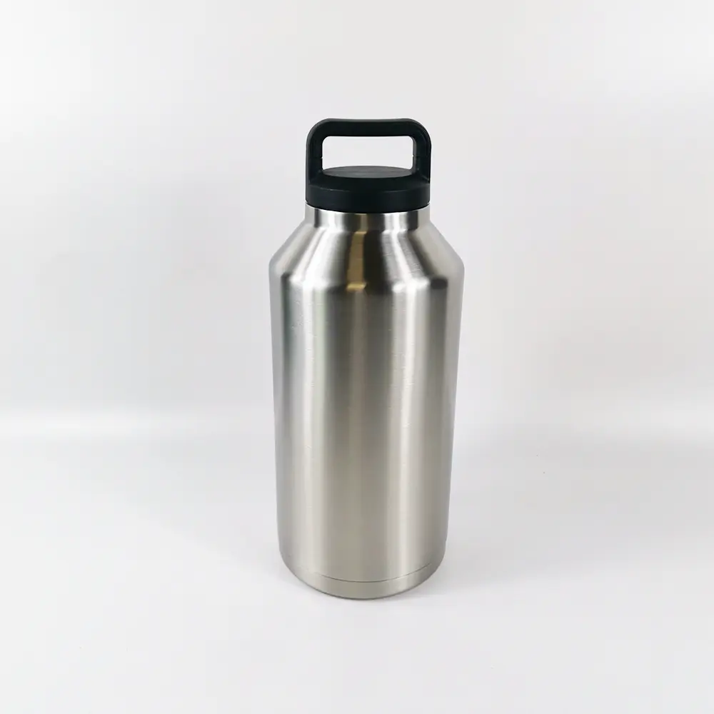 Bottiglia di acqua isolata-64 Oz mezzo gallone grande metallo in acciaio inox brocca d'acqua, grande doppia parete pallone sottovuoto mantenere freddo e caldo