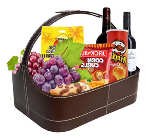 Panier-cadeau personnalisé en cuir végétalien de grande taille pour le stockage du vin rouge, capacité de 6 L, designs personnalisés pour les hôtels, les restaurants, personnalisé - Product Image 3