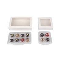 Boîte pliante d'emballage en papier de chocolat à la truffe personnalisée Boîtes cadeaux de bonbons avec fenêtre transparente