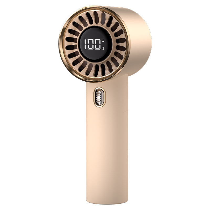 Handheld digital display fan [khaki] - 3 wind speed settings