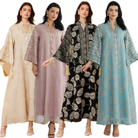 Abaya du Moyen-Orient pour femmes, robe musulmane élégante, robes kaftan brodées, robes kaftan arabes de Dubaï, jalabiya pour femmes