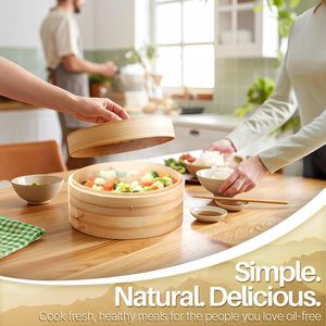 Juego de Cestas para Vaporera de Bambú de 10 Pulgadas, con 50 Revestimientos y 2 Pares de Palillos, para Dim Sum, Dumplings, <span class=keywords><strong>Arroz</strong></span> y Verduras - Product Image 3