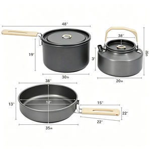 <span class=keywords><strong>Set</strong></span> Peralatan Masak <span class=keywords><strong>Camping</strong></span> <span class=keywords><strong>Outdoor</strong></span> 3-4 Orang, <span class=keywords><strong>Set</strong></span> Panci Lipat Portabel dengan Ketel 1.1L, Peralatan Memasak Ringan untuk Alam Liar - Product Image 2