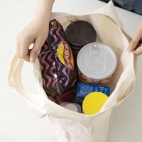 Sacs à provisions réutilisables à bas prix avec logo imprimé personnalisé Sac fourre-tout en toile de coton blanc uni