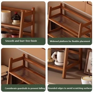 Three-tier bamboo shelf desktop cabinet <b>storage</b> <b>unit</b> display rack cup holder <b>kitchen</b> cosmetic <b>storage</b> <b>unit</b> spice caddy rack - Product Image 3