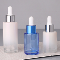 Flacon compte-gouttes en verre bleu marine et rose nacré de 30 ml et 50 ml pour sérum cils, idéal pour l'emballage de produits cosmétiques et de soins de la peau