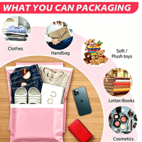 Sacs d'expédition personnalisés en aluminium métallisé or mat auto-adhésifs pour vêtements, chaussures, cosmétiques, cadeaux et marques, avec impression UV sélective