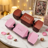 Boîte à bonbons en papier recyclable en forme de bonbon avec logo personnalisé en relief pour les fêtes de Noël et de Pâques, emballage de bijoux