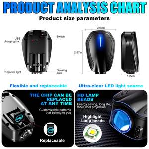 ไฟ LED ติดประตูรถยนต์แบบไร้สายไฟโลโก้ต้อนรับแบบกำหนดเอง3D HD โปรเจคเตอร์โลโก้ LED - Product Image 6