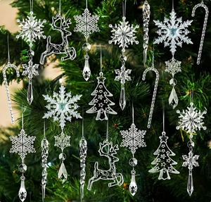 Hot Giáng Sinh Cây Treo Trang Trí Acrylic Bông Tuyết Icicle Thả Đồ Trang Trí Xmas Mùa Đông Kỳ Nghỉ Đông Lạnh Đảng Mặt Dây Chuyền Trang Trí Nội Thất - Product Image 2