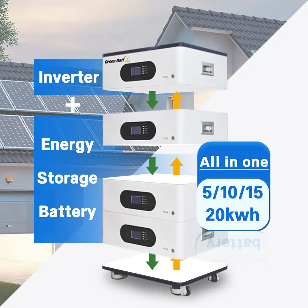 Todo en uno 5kw 10kw 20kw 50kw Sistema de almacenamiento de energía apilable para el hogar 48V Almacenamiento solar Batería de iones de litio