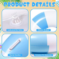 3 Pcs Summer Beach Swim Ring avec poignées Set Gonflable Pool Inner Tube Classic Striped Pool Ring Floats for Adults Teens