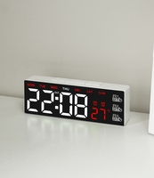 Vente en gros d'horloges numériques multifonctionnelles à affichage LED, design moderne, rappel de médicaments, réveil, matière plastique