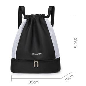 Sac à dos de sport personnalisé en nylon et polyester écologique avec cordon de serrage, style pliable Oxford, promotionnel, avec fermeture éclair, idéal comme cadeau - Product Image 2