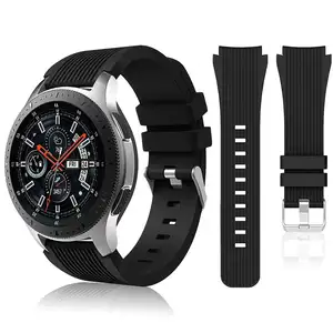 Pulseira de silicone para samsung galaxy watch, bracelete de cor sólida macia para homens e mulheres